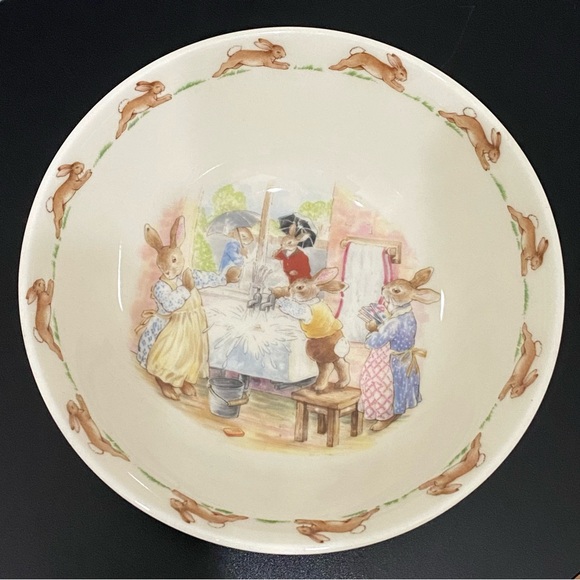 Vintage 1936 ROYAL DOULTON England “Bunnykins” English Fine Bone China 4pc Set - Picture 13 of 16
